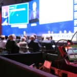Conference entertainment with a technician on the side